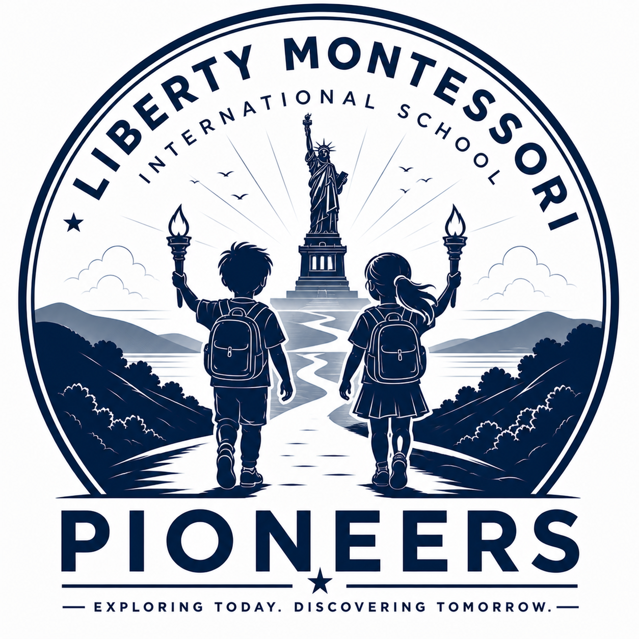 Liberty Montessori Pioneers logo